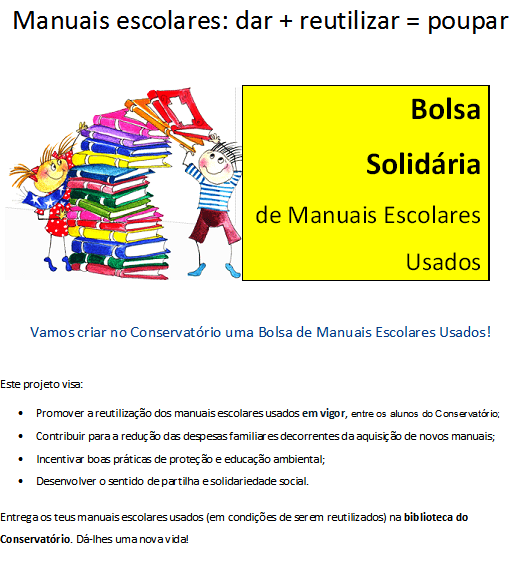 Consultar os Regulamentos sobre Manuais Escolares em "Regulamento Interno" pag.65 a 70